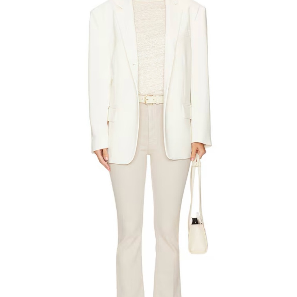 MOTHER Cream Boot-Cut Flare Trousers